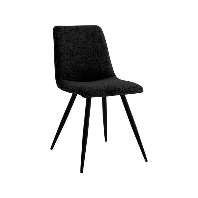 LABEL51 - Eetkamerstoel Jep 45x56x85 cm - Zwart Teddy | Zwart Metaal