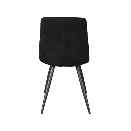 LABEL51 - Eetkamerstoel Jep 45x56x85 cm - Zwart Teddy | Zwart Metaal