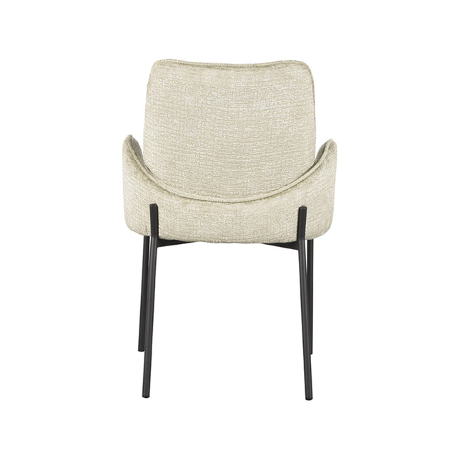 LABEL51 - Eetkamerstoel Joni 55x60x86 cm - Beige Elegance | Zwart Metaal