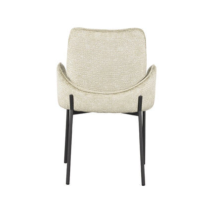 LABEL51 - Eetkamerstoel Joni 55x60x86 cm - Beige Elegance | Zwart Metaal