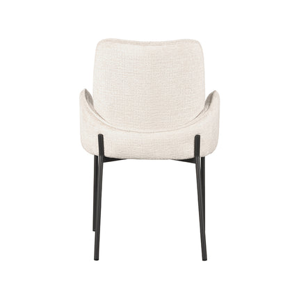 LABEL51 - Eetkamerstoel Joni 55x60x86 cm - Creme Elegance | Zwart Metaal