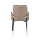 LABEL51 - Eetkamerstoel Joni 55x60x86 cm - Taupe Micro Suede | Zwart Metaal