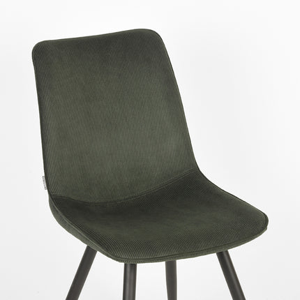 LABEL51 - Eetkamerstoel Jort 48x61x91 cm - Army Ribcord | Zwart Metaal