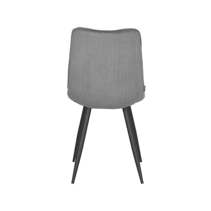 LABEL51 - Eetkamerstoel Jort 48x61x91 cm - Donkergrijs Ribcord | Zwart Metaal