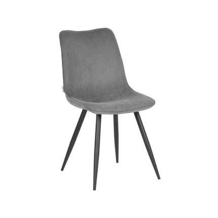 LABEL51 - Eetkamerstoel Jort 48x61x91 cm - Donkergrijs Ribcord | Zwart Metaal