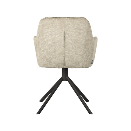 LABEL51 - Eetkamerstoel Joy 58x63x83 cm - Beige Elegance | Zwart Metaal