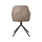 LABEL51 - Eetkamerstoel Joy 58x63x83 cm - Taupe Micro Suede | Zwart Metaal