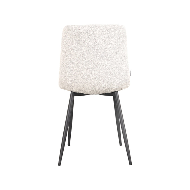 LABEL51 - Eetkamerstoel Juul 54x45x89 cm - Champagne Boucle | Zwart Metaal