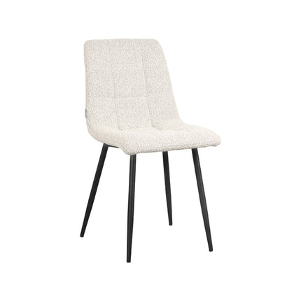 LABEL51 - Eetkamerstoel Juul 54x45x89 cm - Champagne Boucle | Zwart Metaal