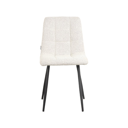 LABEL51 - Eetkamerstoel Juul 54x45x89 cm - Champagne Boucle | Zwart Metaal
