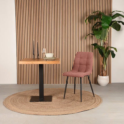 LABEL51 - Eetkamerstoel Juul 54x45x89 cm - Terra Boucle | Zwart Metaal