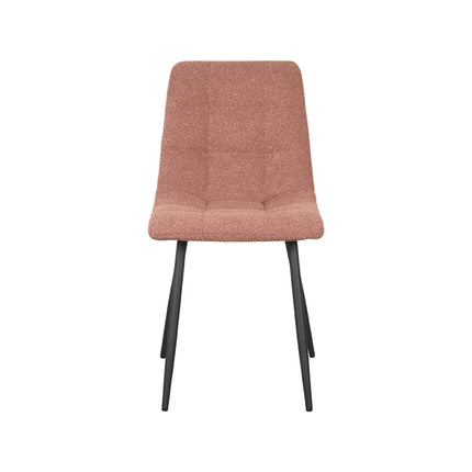 LABEL51 - Eetkamerstoel Juul 54x45x89 cm - Terra Boucle | Zwart Metaal