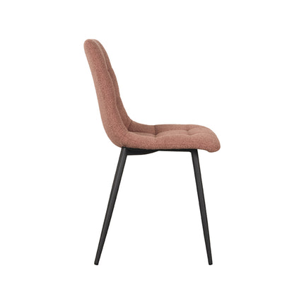 LABEL51 - Eetkamerstoel Juul 54x45x89 cm - Terra Boucle | Zwart Metaal