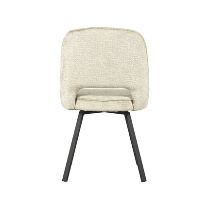 LABEL51 - Eetkamerstoel Lewis 52x58x84 cm - Beige Elegance | Zwart Metaal
