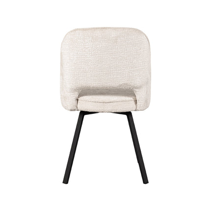 LABEL51 - Eetkamerstoel Lewis 52x58x84 cm - Creme Elegance | Zwart Metaal