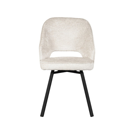 LABEL51 - Eetkamerstoel Lewis 52x58x84 cm - Creme Elegance | Zwart Metaal