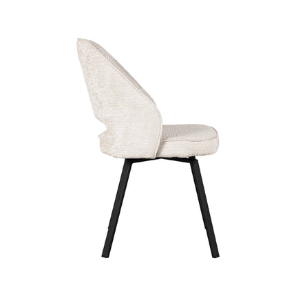 LABEL51 - Eetkamerstoel Lewis 52x58x84 cm - Creme Elegance | Zwart Metaal