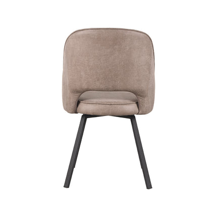 LABEL51 - Eetkamerstoel Lewis 52x58x84 cm - Taupe Micro Suede | Zwart Metaal