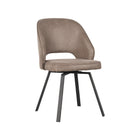 LABEL51 - Eetkamerstoel Lewis 52x58x84 cm - Taupe Micro Suede | Zwart Metaal