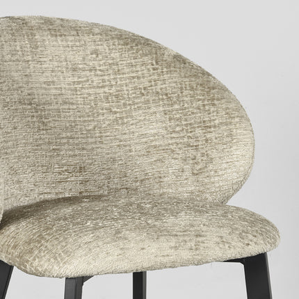 LABEL51 - Eetkamerstoel Logan 57x62x84 cm - Beige Elegance | Zwart Metaal