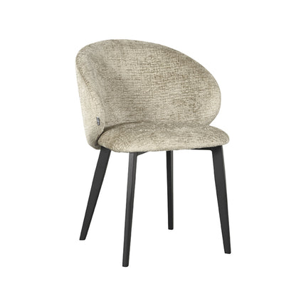 LABEL51 - Eetkamerstoel Logan 57x62x84 cm - Beige Elegance | Zwart Metaal
