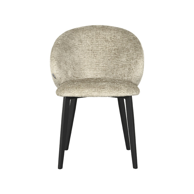 LABEL51 - Eetkamerstoel Logan 57x62x84 cm - Beige Elegance | Zwart Metaal