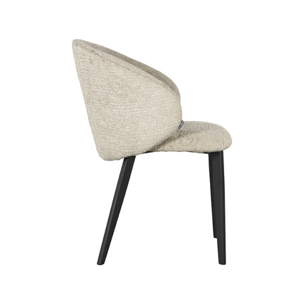 LABEL51 - Eetkamerstoel Logan 57x62x84 cm - Beige Elegance | Zwart Metaal
