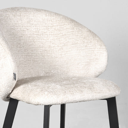 LABEL51 - Eetkamerstoel Logan 57x62x84 cm - Creme Elegance | Zwart Metaal