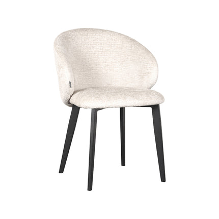 LABEL51 - Eetkamerstoel Logan 57x62x84 cm - Creme Elegance | Zwart Metaal