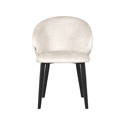 LABEL51 - Eetkamerstoel Logan 57x62x84 cm - Creme Elegance | Zwart Metaal