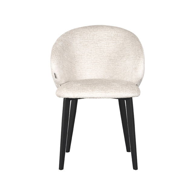 LABEL51 - Eetkamerstoel Logan 57x62x84 cm - Creme Elegance | Zwart Metaal