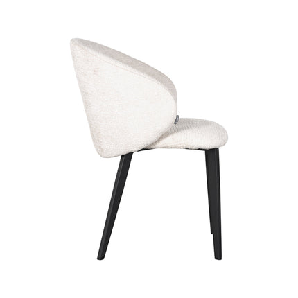 LABEL51 - Eetkamerstoel Logan 57x62x84 cm - Creme Elegance | Zwart Metaal