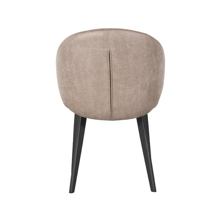 LABEL51 - Eetkamerstoel Logan 57x62x84 cm - Taupe Micro Suede | Zwart Metaal