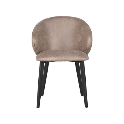 LABEL51 - Eetkamerstoel Logan 57x62x84 cm - Taupe Micro Suede | Zwart Metaal