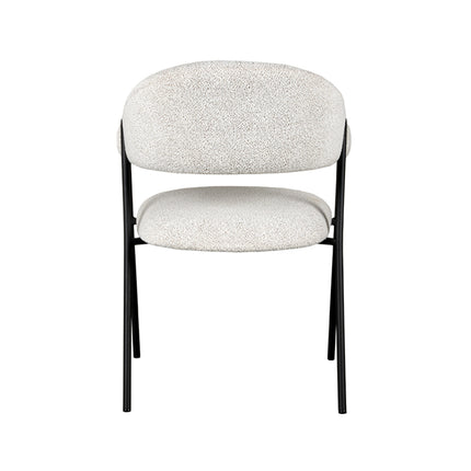 LABEL51 - Eetkamerstoel Lowen 58x60x84 cm - Champagne Boucle | Zwart Metaal