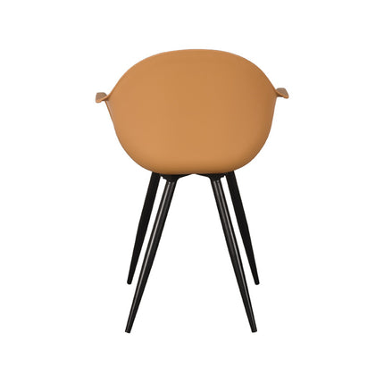 LABEL51 - Eetkamerstoel Luca 58x54x85 cm - Oker PP | Zwart Metaal
