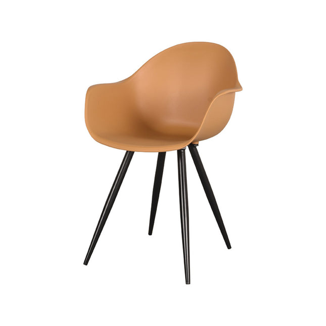 LABEL51 - Eetkamerstoel Luca 58x54x85 cm - Oker PP | Zwart Metaal