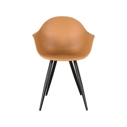 LABEL51 - Eetkamerstoel Luca 58x54x85 cm - Oker PP | Zwart Metaal