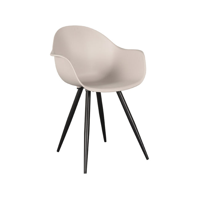 LABEL51 - Eetkamerstoel Luca 58x54x85 cm - Zand PP | Zwart Metaal