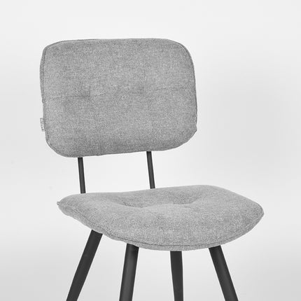 LABEL51 - Eetkamerstoel Lux 49x60x87 cm - Zinc Weave | Zwart Metaal