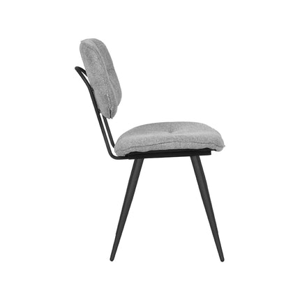 LABEL51 - Eetkamerstoel Lux 49x60x87 cm - Zinc Weave | Zwart Metaal