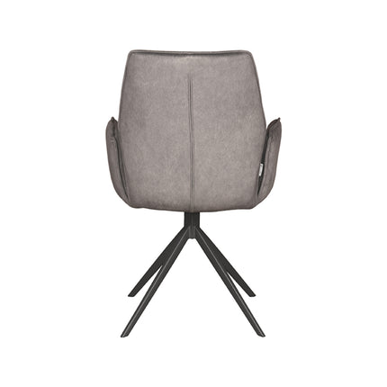 LABEL51 - Eetkamerstoel Mellow 58x63x92 cm - Antraciet Cosmo | Zwart Metaal