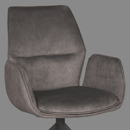 LABEL51 - Eetkamerstoel Mellow 58x63x92 cm - Antraciet Cosmo | Zwart Metaal