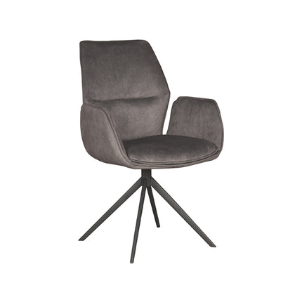 LABEL51 - Eetkamerstoel Mellow 58x63x92 cm - Antraciet Cosmo | Zwart Metaal