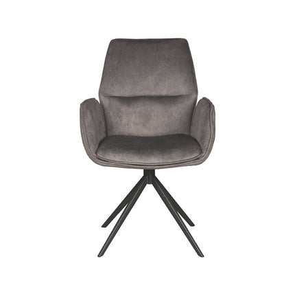 LABEL51 - Eetkamerstoel Mellow 58x63x92 cm - Antraciet Cosmo | Zwart Metaal
