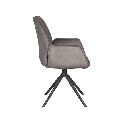 LABEL51 - Eetkamerstoel Mellow 58x63x92 cm - Antraciet Cosmo | Zwart Metaal