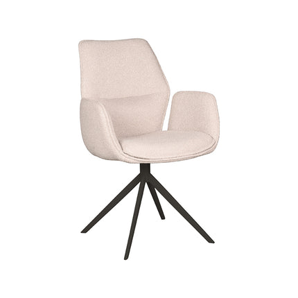 LABEL51 - Eetkamerstoel Mellow 58x63x92 cm - Naturel Boucle | Zwart Metaal