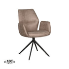 LABEL51 - Eetkamerstoel Mellow 58x63x92 cm - Taupe Micro Suede | Zwart Metaal
