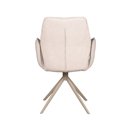 LABEL51 - Eetkamerstoel Mellow 58x63x92 cm - Naturel Boucle | Taupe Metaal