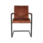 LABEL51 - Eetkamerstoel Milo 55x55x85 cm - Rust Velours | Zwart Metaal
